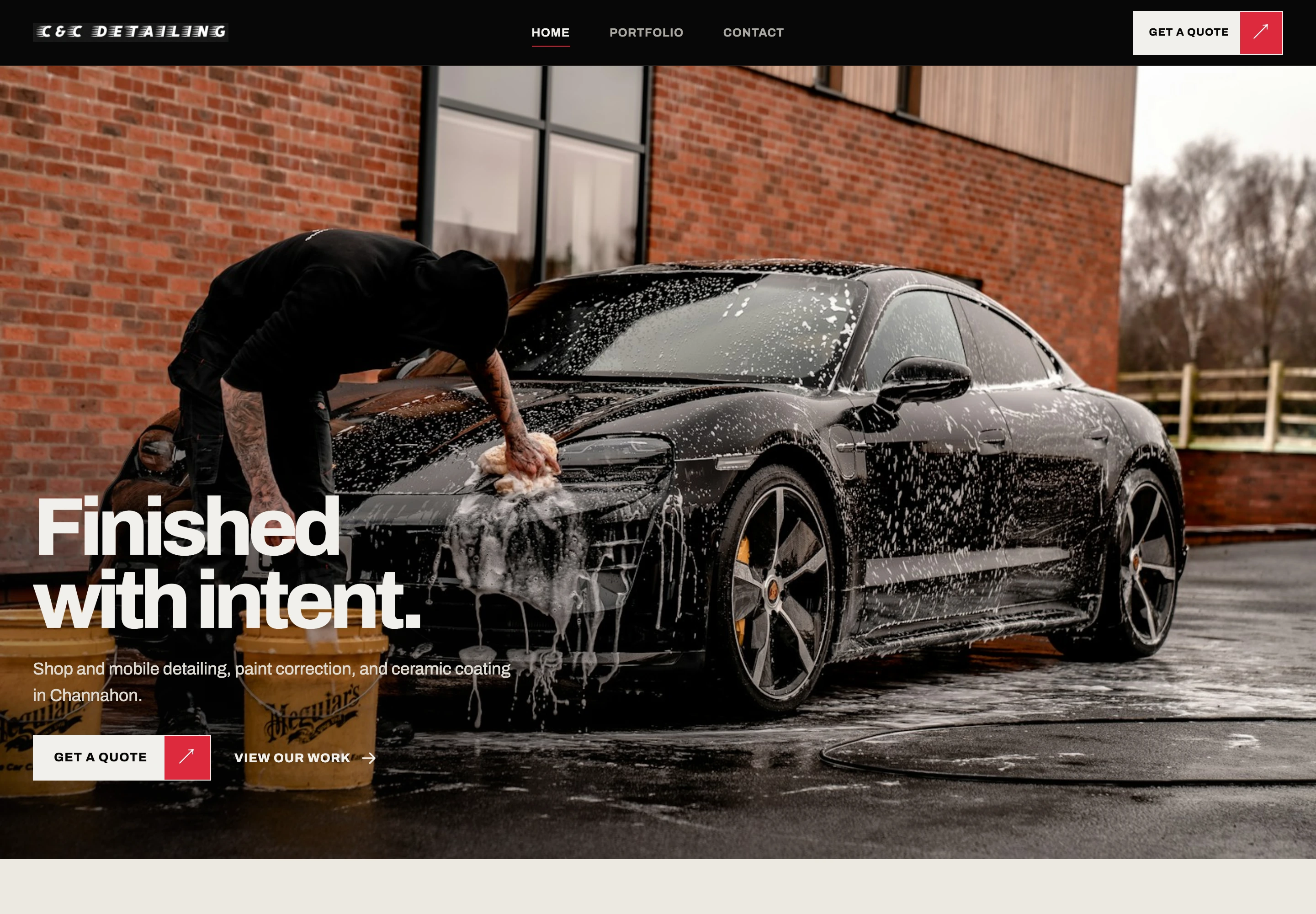 C&C Detailing desktop website preview