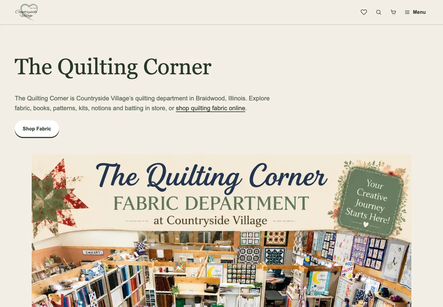 Countryside Village Gifts website: Give The Quilting Corner room of its own.