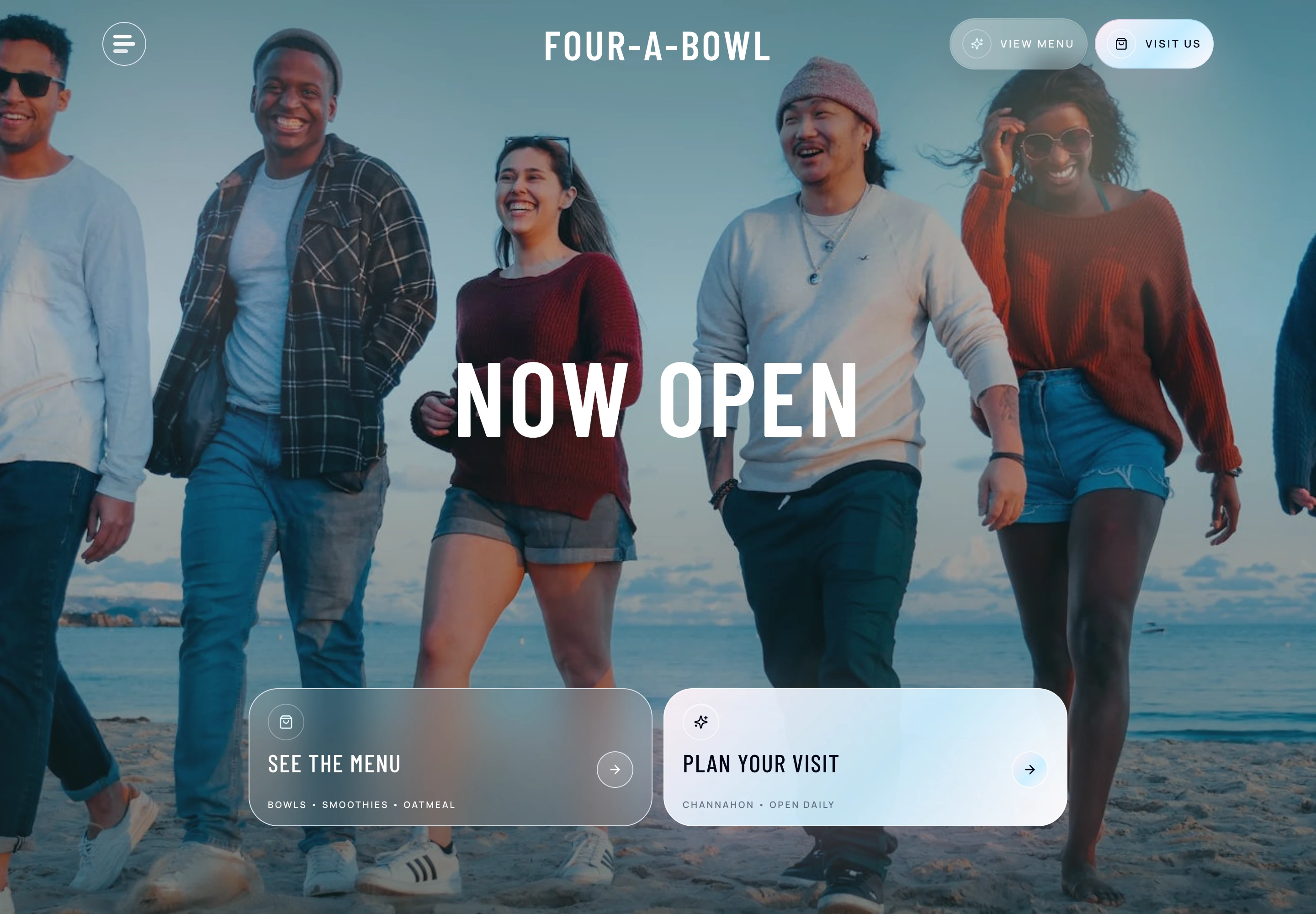 Four-A-Bowl website displayed in a desktop browser