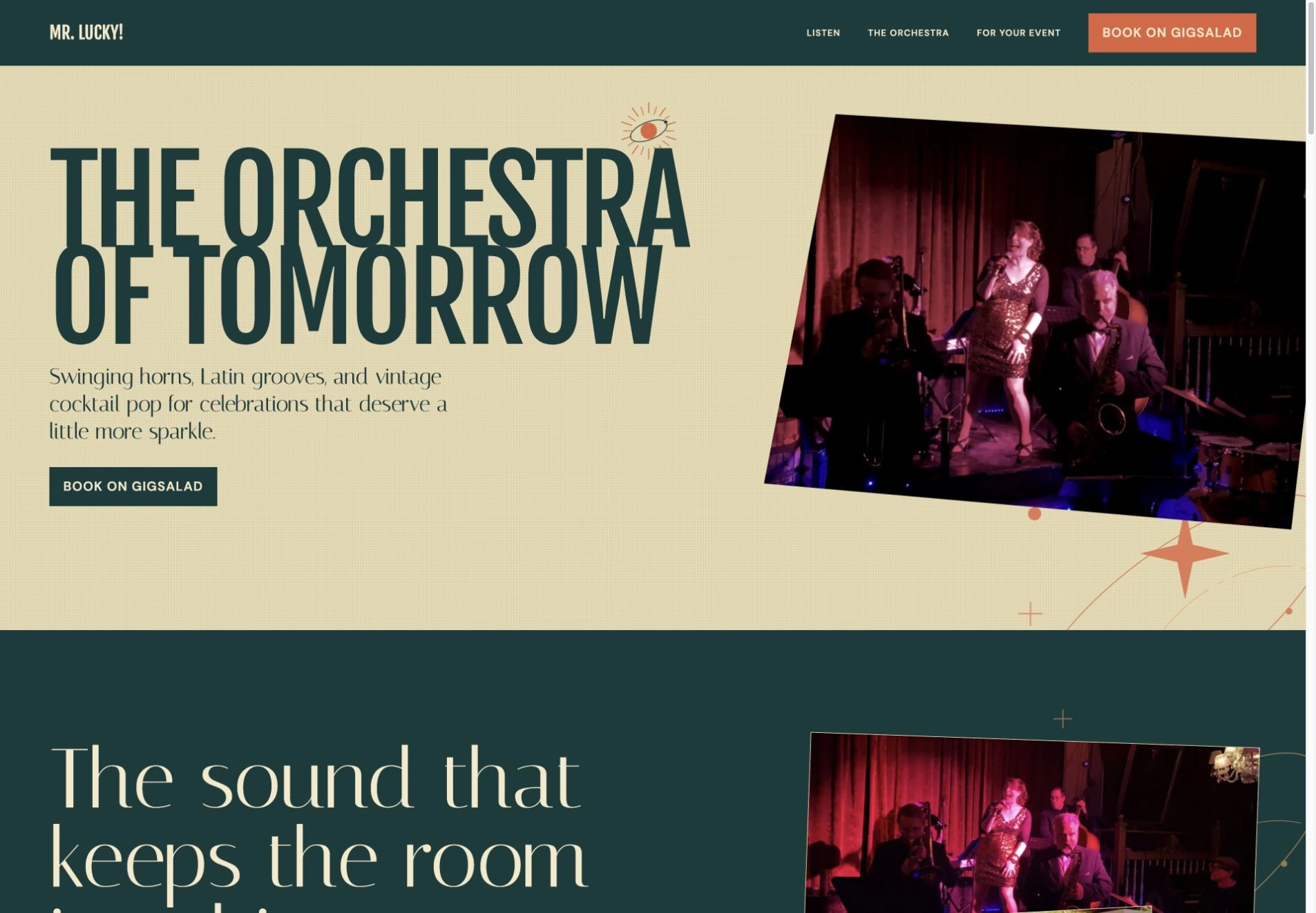Mr. Lucky desktop website preview